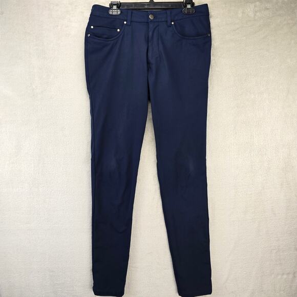 Lululemon Other - Lululemon Mens ABC Slim Fit Pants 31 (Fits 32x32) Blue Warpstreme LM5593S FLAWS